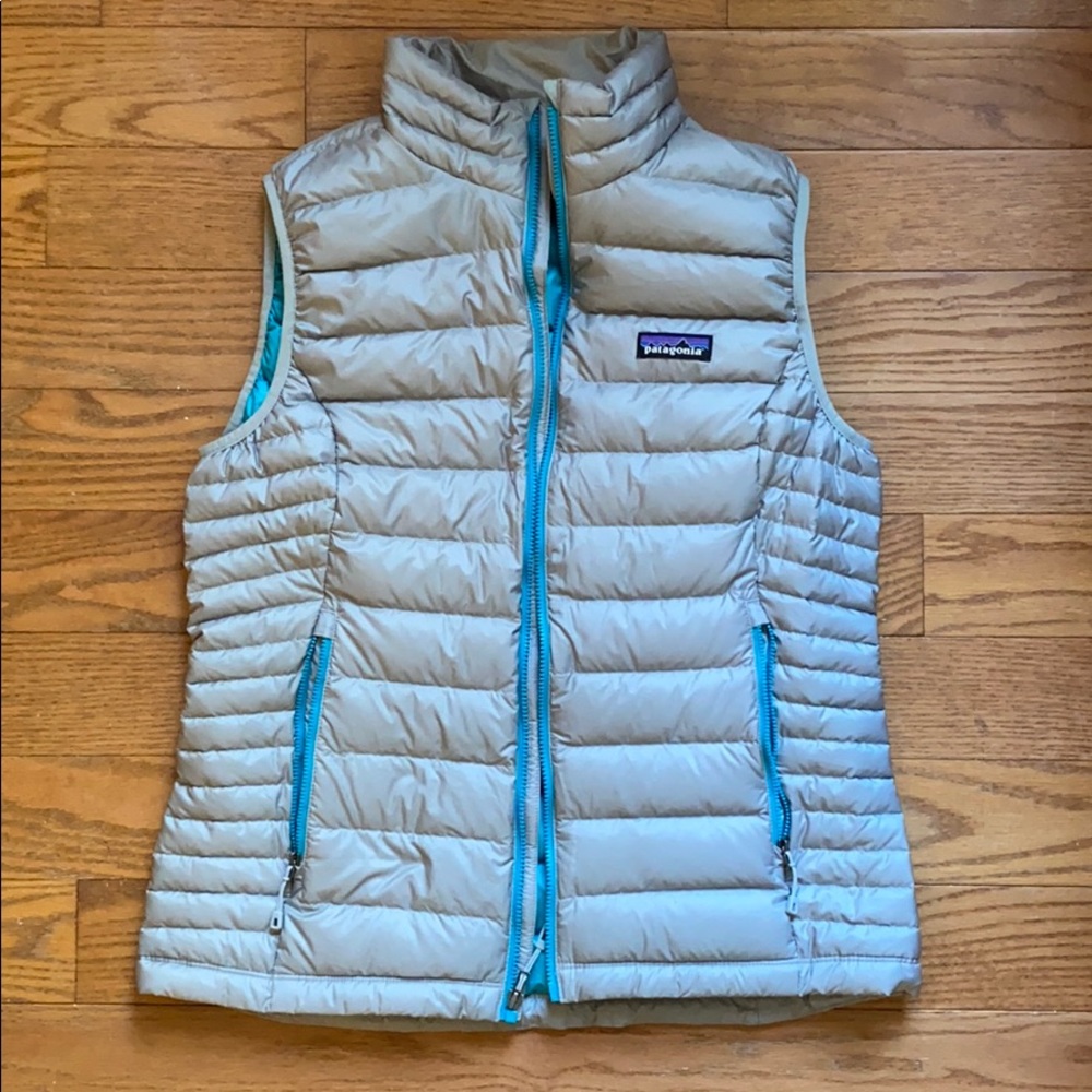 Grey/Teal Patagonia Down Vest